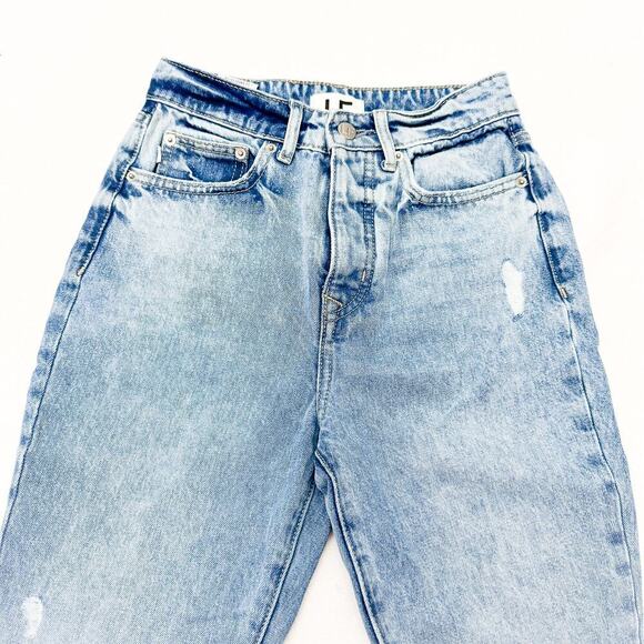 Lovers and Friends High Rise Rigid Slim Straight Button Fly Denim Jeans Size 24 - Picture 6 of 10